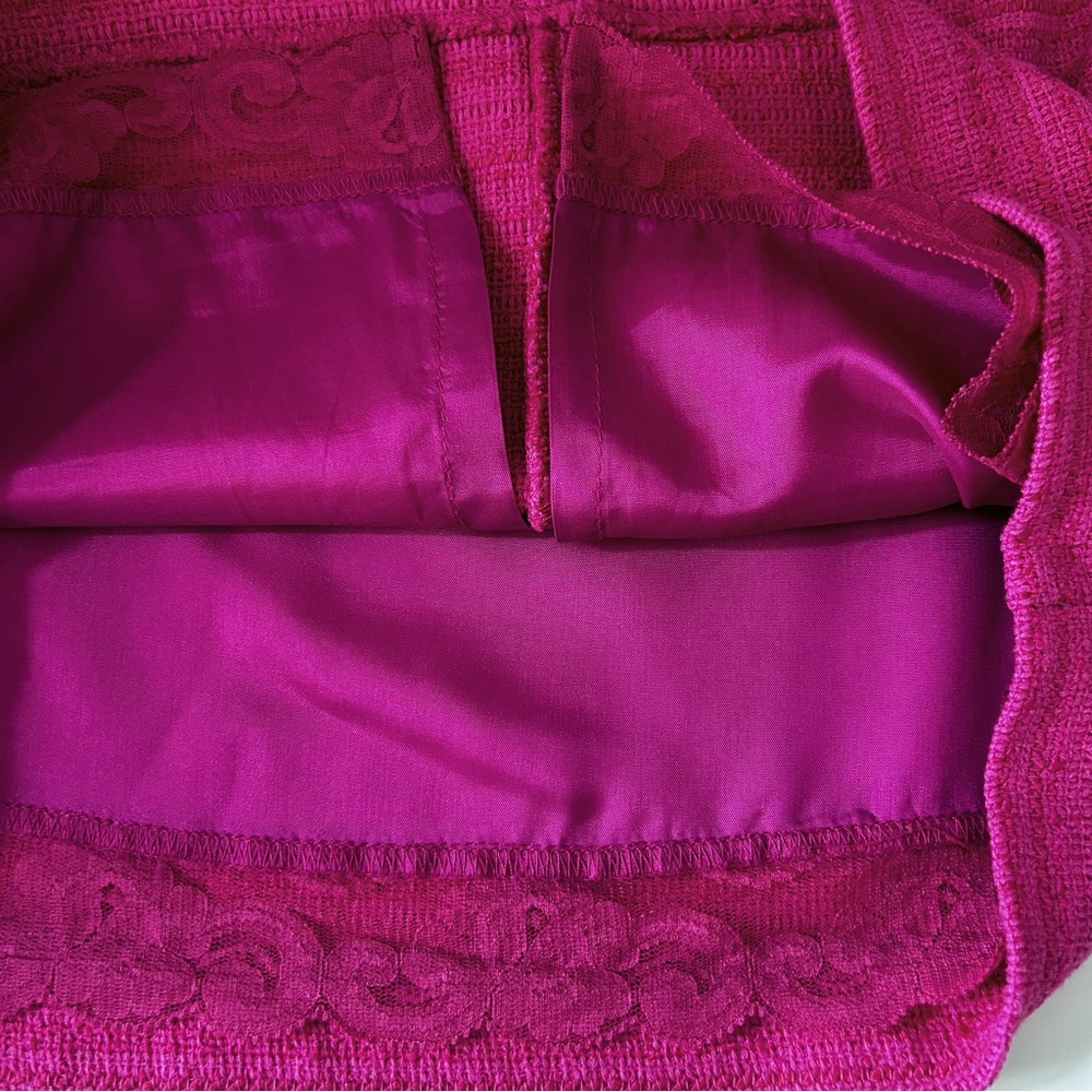 Trina Turk Tweed Mini Skirt Textured Size 4 Lined 90s Y2K Office Workwear Office - Picture 11 of 12